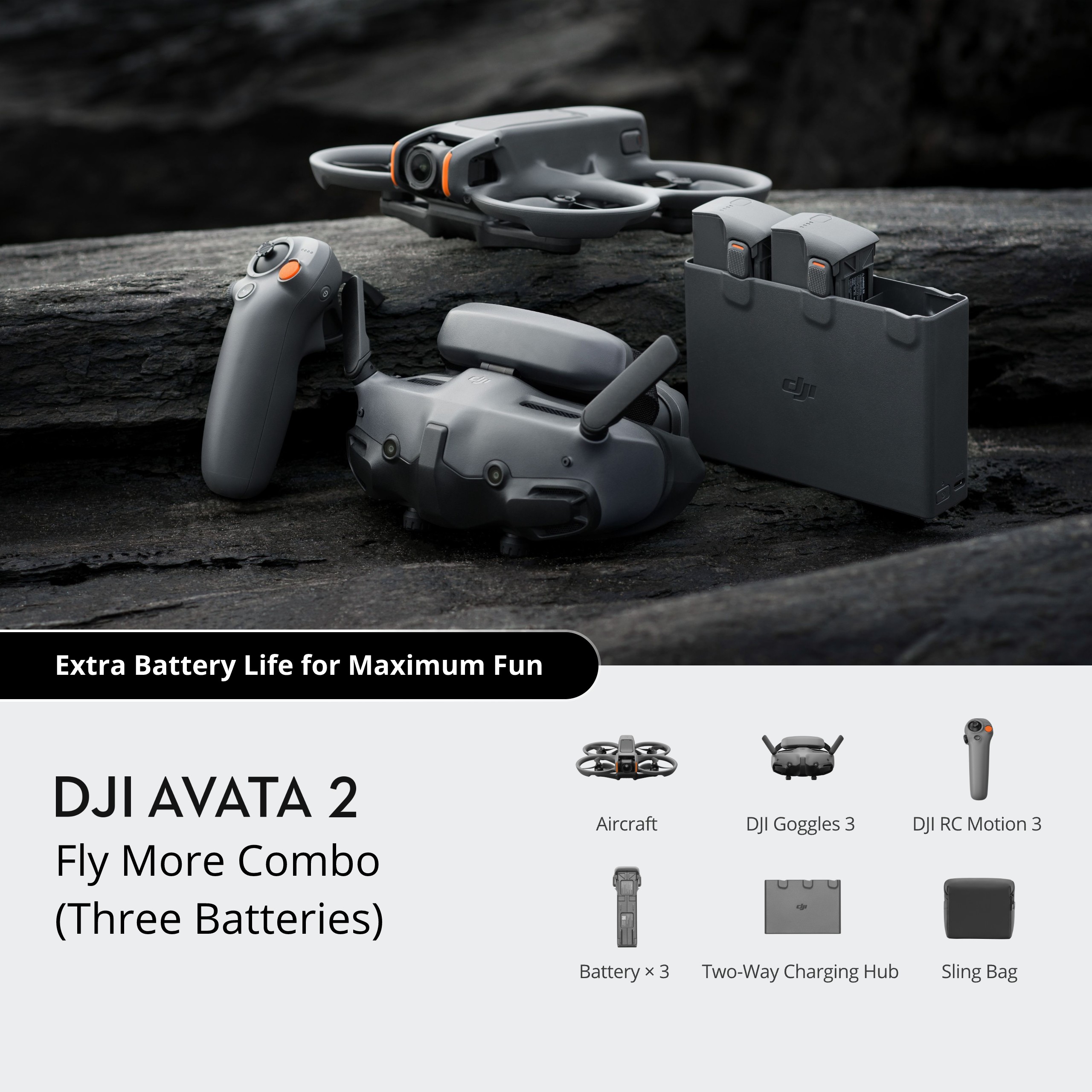 DJI Avata 2 Fly More Combo (Three Batteries)